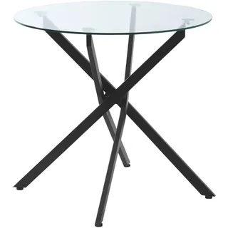 Homcom Runder Esstisch 80 x 75 x 80 cm schwarz