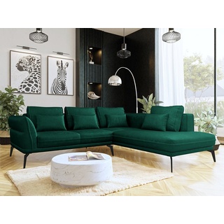 Mirjan24 Ecksofa Zurich, mit Schlaffunktion, Polsterecke Sofa, Couchgarnitur, Loft L-Form grün