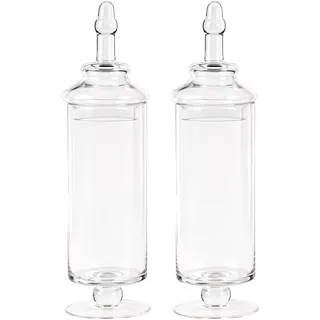 Winter Shore 1260ml Candy Bar Gläser mit Deckel [2er-Pack] - Vielseitige Große Deko Gläser für Vorräte - Durchsichtiges, Lebensmittelechtes Bonbonglas mit Deckel Groß für Buffet & Hausdeko - 37 x 9 cm