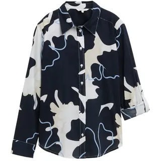 Tom Tailor Printed Collar Langarmbluse Big Floral Shapes Design 36
