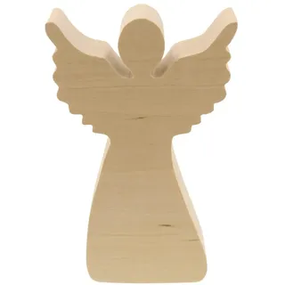 HOFMEISTER® Deko-Engel aus Holz, Weihnachtsdeko, Fensterdeko, Holzengel, als Glücksbringer oder Geschenk zur Geburt oder Taufe, langlebige Dekoration für Weihnachten & Advent, 14 cm