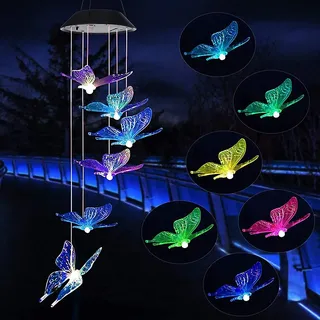Solar Windspiel Outdoor LED Farbwechsel Solarleuchten Romantisches Dekor für Patio Garden Yard Home