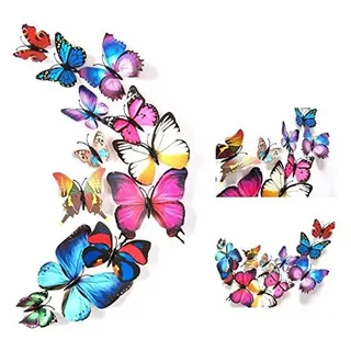 12 Stück 3D Abnehmbare Magnete Schmetterlinge Deko Butterfly Wandsticker für Heimwerker, Babyzimmer, Büro, Party und Geburtstag Dekoration