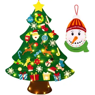 jollylife Weihnachtsbaum, Filz, 91 cm, Weihnachtsdekoration, Wanddekoration, Kindergeschenk, Partyzubehör