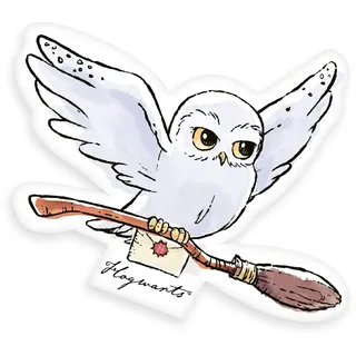 Herding Harry Potter Hedwig Eulen-Formkissen, 42x37,5x5 cm, Offizielles Lizenz-Kissen mit Harrys Schnee-Eule, Premium-Dekokissen, 100% Polyester, Weiß