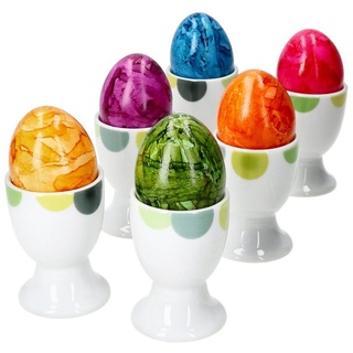 van Well Eierbecher 6x Rondo Eierbecher Kreise Eierhalter Eierständer Porzellan Easter Egg Ostern