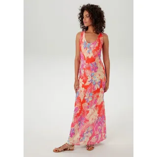 Aniston CASUAL Sommerkleid, mit farbenfrohen Blumendruck - jedes Teil ein Unikat, Gr. 40 - N-Gr, orange-vanille-fuchsia-lavendel-rosa-türkis, , 85222845-40 N-Gr
