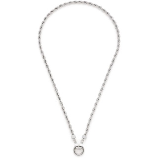 Leonardo Jewels Cordula Halskette, Kette aus Edelstahl mit Clip&Mix Verschluss, silber, Anker-Kette Kordel Optik 43 cm, Damen Schmuck, 023065