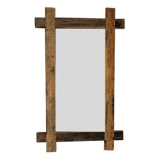 Spetebo Wandspiegel 90 x 55 cm Braun