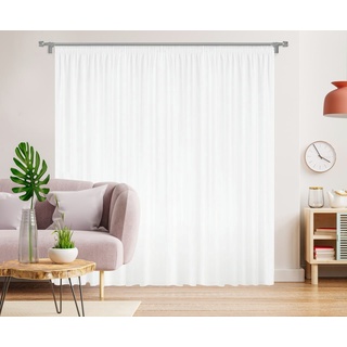 GARDINESTAN JUNG CFO GmbH Gardine Weiße,halbtransparente Vorhänge mit Kräuselband und Bleibandabschluss, Faltenband, transparent, Store 200 cm x 240 cm