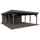 Doppel-Carport 555 x 732 cm Dunkelgrau Lackiert inkl. Geräteraum