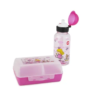 Emsa Kinder Trinkflasche & Lunchbox Prinzessin transparent,