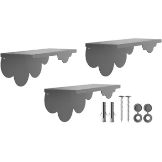SOTECH 3er Set Design Schwebe-Regal HOVER-XI 250 x 100 x 100 mm anthrazit, Wandmontage, Wandboard inkl. Befestigungsset für Bad Küche oder Kinderzimmer