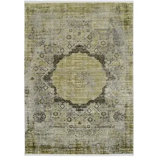 Dieter Knoll Vintage-Teppich Tesoro, Grün, Textil, Abstraktes, rechteckig, 200x290 cm, Oeko-Tex® Standard 100, für Fußbodenheizung geeignet, pflegeleicht, Teppiche & Böden, Teppiche, Vintage-Teppiche