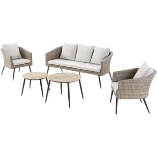 Concept-usine - Skandinavischer Gartenmöbel-set Mit 5 Plätzen Aus Rattan-effekt Harz Und Schwarz Tibouta