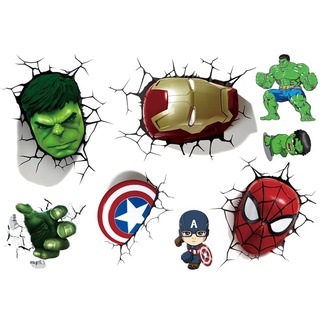 Meecaa Wandsticker mit Hulk-Maske, Superman-Schild und Goblin-Hand, 3D-Wandaufkleber, für Schlafzimmer, Wohnzimmer, Wandkunst, Aufkleber, Wanddekoration (Avengers-Werkzeuge)