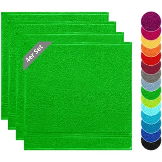 Lashuma Küchenhandtücher 50x50, Frottee Trockentücher 4er Set Grün | 450 gsm Frottee aus 100% Baumwolle für Küche als Händehandtuch