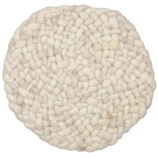 Paulig Teppiche Handweb Teppich Salsa Jamaica Ø 130 cm Schurwolle Beige Natur