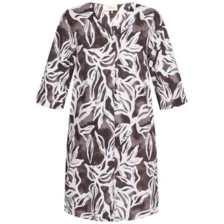 Cartoon Sommerkleid Muster Braun/Weiß 38