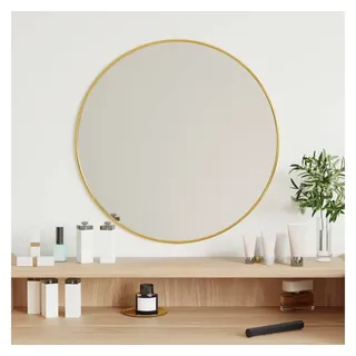 furnicato Wandspiegel Glas PVC Rahmen 50 cm Golden (1-St), Runder Kosmetikspiegel mit 4 mm Glasstärke für das Badezimmer goldfarben 50 cm x 50 cm x 1 cm