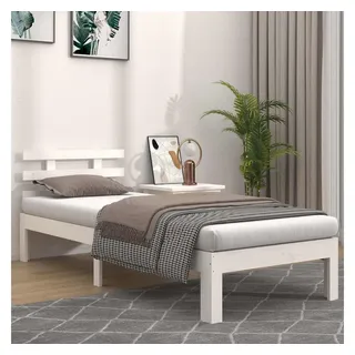vidaXL Massivholzbett 100 x 200 cm Weiß