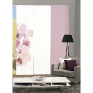 HOME WOHNIDEEN Schiebegardine BONITA 3er SET, Paneelwagen (3 St), blickdicht, Schiebevorhang Digidruck 3er Set BONITA rosa
