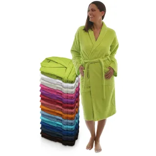 LEBENGOOD Bademantel für Damen, Herren, Unisex, Frottee 100% Baumwolle 400 gr, Flauschig, Kuschelig, Bunt, Leicht, Dusche (Pistaziengrün L) - L