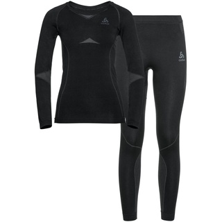 Odlo Damen Funktionsunterwäsche Set FUNDAMENTALS PERFORMANCE WARM, black - odlo graphite grey, L