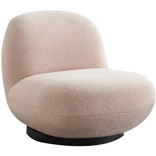 le canapé Sessel Loungesessel Relaxsessel Drehsessel Emma aus Teddy Bouclé (Beige)