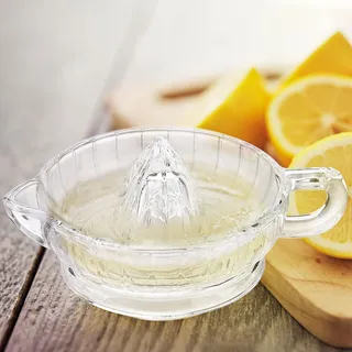 BLSYHDH Manuelle Glas-Zitronenpresse, Zitronenpresse, Zitruspresse, Handpresse mit Griff und Ausgießer, Klarer Orangensirup-Extraktor für Zitronen-Limetten-Auspresswerkzeug,(#1)