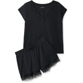 Tchibo - Shorty-Pyjama-Set - Damen - Gr. M - schwarz