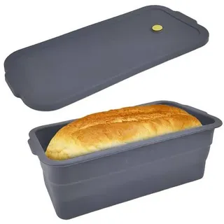 Brotbackform mit Deckel Silikon, Antihaftbeschichtete Kuchenform Backform rechteckig, 3500ml, Brot Backen Zubehör, Hitzebeständig, Spülmaschinenfes