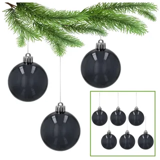 Sarcia.eu Weihnachtsbaumkugel Anthrazit/transparente Christbaumkugeln, 6cm Set, 6 Stück grau