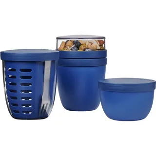 Mepal Ellipse 3-teilig Vivid Blue 21,4 x 10,6 x 19,8 cm 0,6 l + 0,7 l + 0,35 l