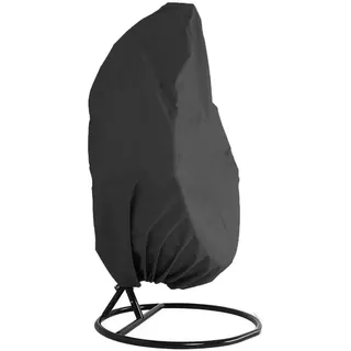 Schutzhülle für Hängesessel mit Drehstuhl für Eier aus Rattan, für den Außenbereich, bedeckt den Schutz von Gartenmöbeln, Wasser- und staubdicht, 190 x 115 cm, Schwarz