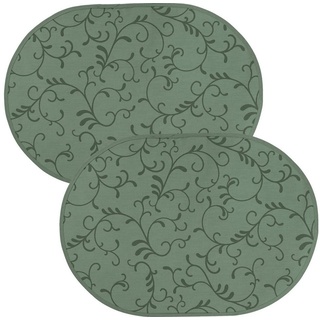 Platzset, Tischset "Essen" 2er-Pack, Erwin Müller, (2-St), abwaschbar Ranke grün oval - 35 cm x 50 cm