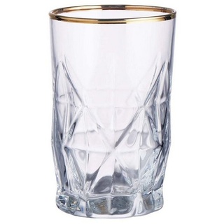 BUTLERS Schnapsglas UPSCALE Schnapsglas mit Goldrand 110ml, Glas