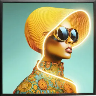 Kare DESIGN LED-Wandbild 80 x cm Sun Hat Woman Acryl Bunt