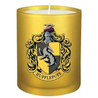 Insight Editions Harry Potter Hufflepuff-Kerze aus Glas, Votivkerze, Weiß