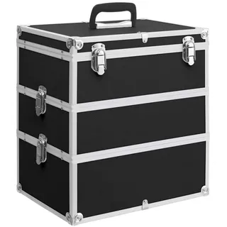 vidaXL Kosmetikkoffer 37x24x40 cm Schwarz Aluminium