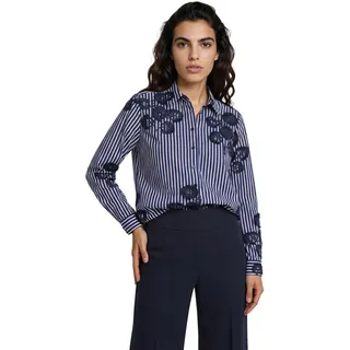 Milano Italy Langarmbluse mit Stickereien Blau 38
