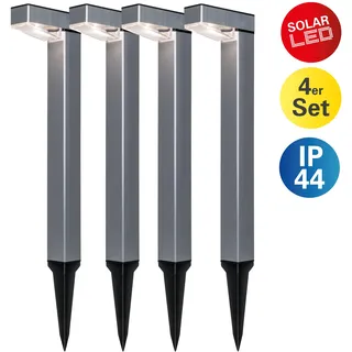 NÄVE Solarleuchte Metall H: 42,0 cm 4er Set silber