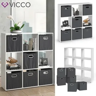 Vicco Würfelregal Raumteiler 9 Fächer  Weiß