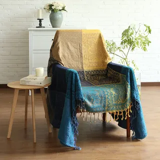 Eleoption Chenille-überwurfdecke, Sofabezug Mit Jacquard-quasten