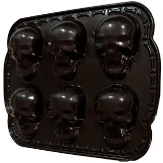 Tsuchiya 3D Totenkopf Kuchenform Halloween Schädelform Backform aus Aluminium Backbleche für DIY Halloween, Schokolade, Süßigkeiten, Gelee