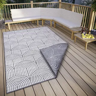 HANSE HOME Pangli Wendeteppich", silber, B:80cm H:5mm L:150cm, Polypropylen (PP), Teppiche, Outdoorteppich, In-& Outdoor, Teppich, Wetterfest, Balkon, Garten, Wohnzimmer, Modern
