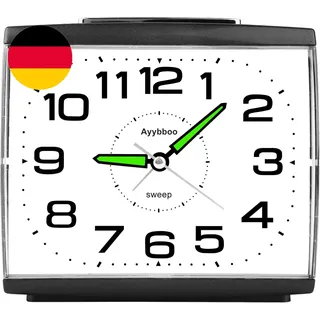 Wecker Analog Ohne Ticken,Seniorenwecker Mit Schlummerfunktion,Nachtlicht,Lauter
