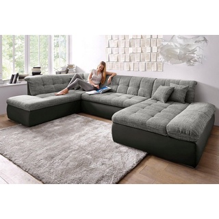 DOMO collection Wohnlandschaft Moric, im XXL-Format, wahlweise mit Bettfunktion und Armlehnenverstellung grau|schwarz|weiß