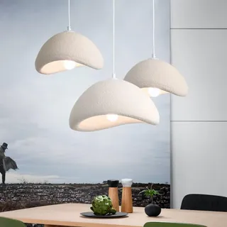 Kreative Wabi-Sabi Pendelleuchte Moderne Hängeleuchte Matt Weiß Nordischer Stil Zement Hängelampe E27 Pendellampe Für Schlafzimmer Wohnzimmer Esszimmer Kinderzimmer Küche Homestay Kronleuchter(80cm)