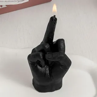 Generisch Mittelfinger Kerze,Mittelfinger in Der Box,Sojawachs für Kerzen,Lustige Mittelfinger Duftkerzen,Handgestenkerze Mittelfinger Raumdekor,Natürliches veganes Sojawachs Funky Candles (Black)